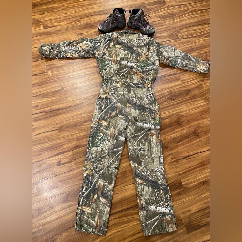 Boys Camouflage Coveralls & Boots